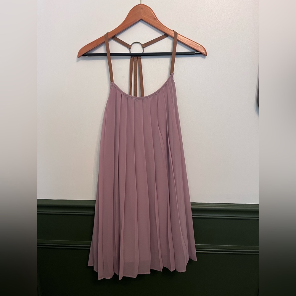 Entro Dusty Pink Dress with Tan Straps